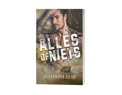 Alles of Niets Boekomslag van "Alles of Niets" met een getatoeëerde man.