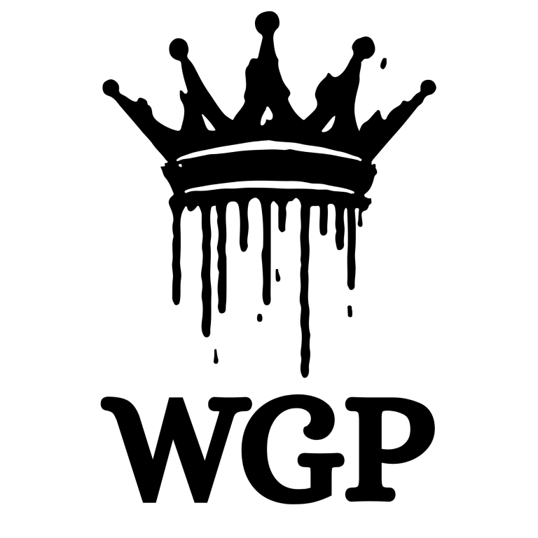 Logo Zwart logo met een kroon en de letters "WGP" eronder.